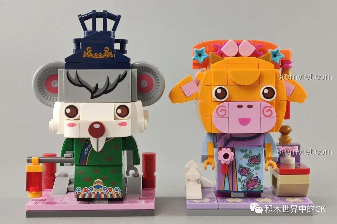 Mô hình Con Chuột Hoàng Gia Keeppley K10131, một phần của bộ 12 con giáp, thiết kế BrickHeadz độc đáo, cho bé trai, bé gái 6 tuổi.