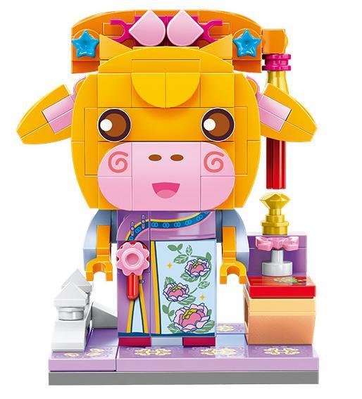 Bộ đồ chơi Mô hình Con Trâu Hoàng Gia Keeppley K10132 phong cách BrickHeadz, chất lượng cao, giá tốt cho bé trai, bé gái 6 tuổi.