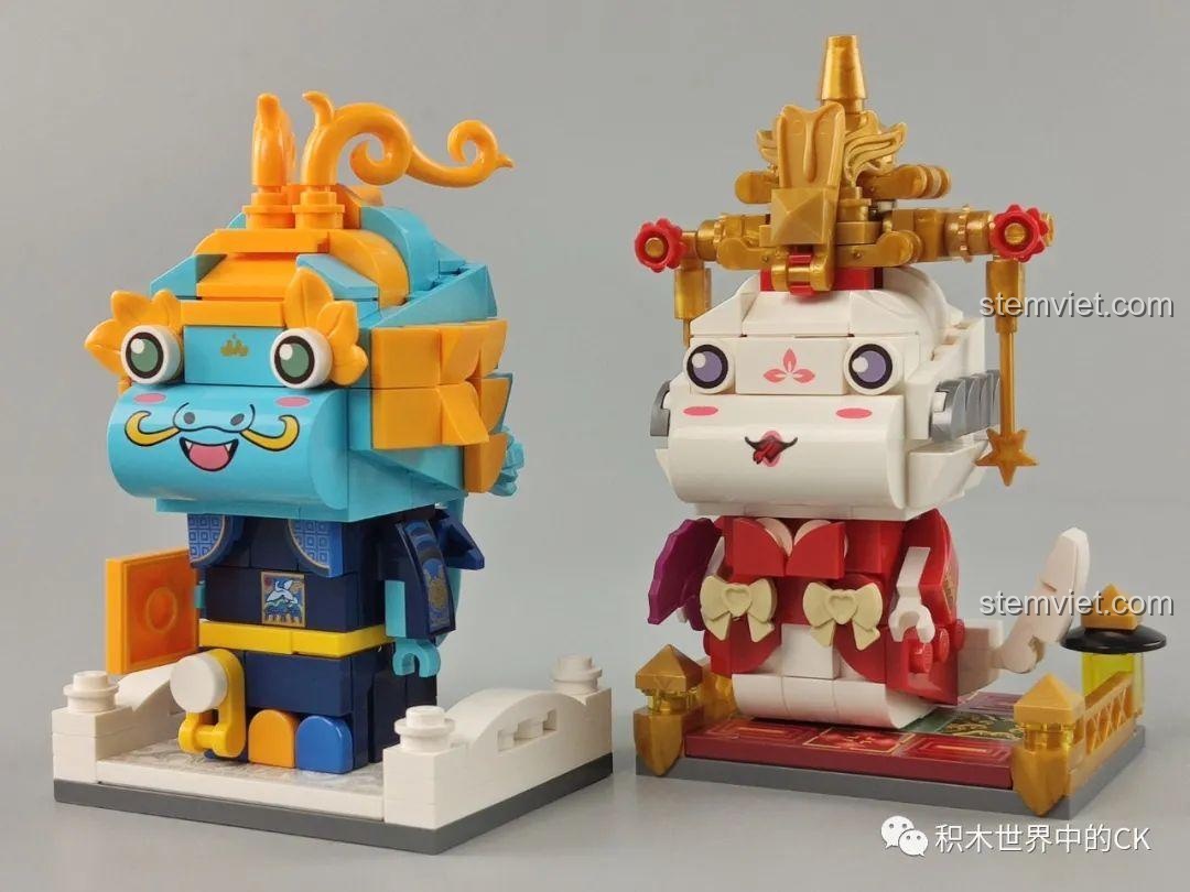 Mô hình Con Trâu Hoàng Gia Keeppley K10132 từ phía sau, một phần của bộ 12 con giáp, thiết kế BrickHeadz độc đáo, cho bé trai, bé gái 6 tuổi.