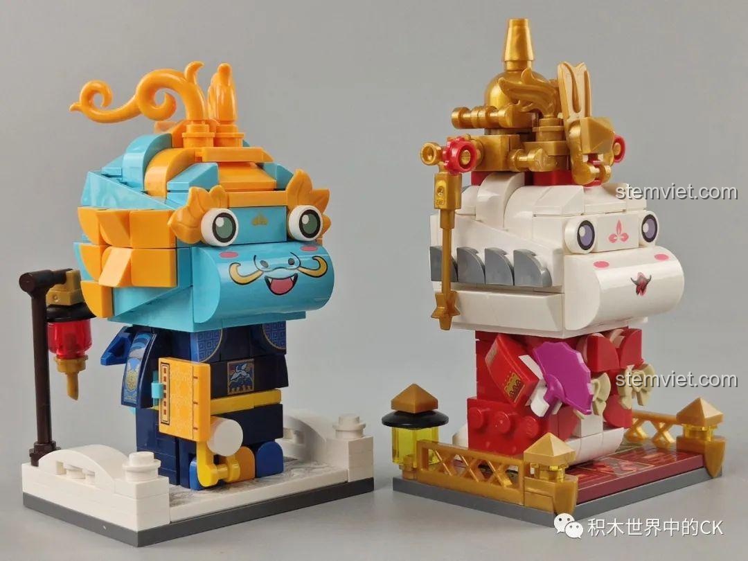 Mô hình Con Hổ Hoàng Gia Keeppley K10133 và Mô hình Con Thỏ Hoàng Gia K10134, thiết kế BrickHeadz độc đáo, cho bé trai, bé gái 6 tuổi.