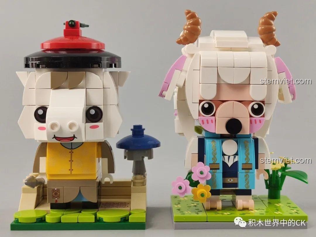 Góc nhìn bên cạnh mô hình Ngọ Ngựa và Mùi Dê Keeppley, bộ lắp ghép linh vật độc đáo