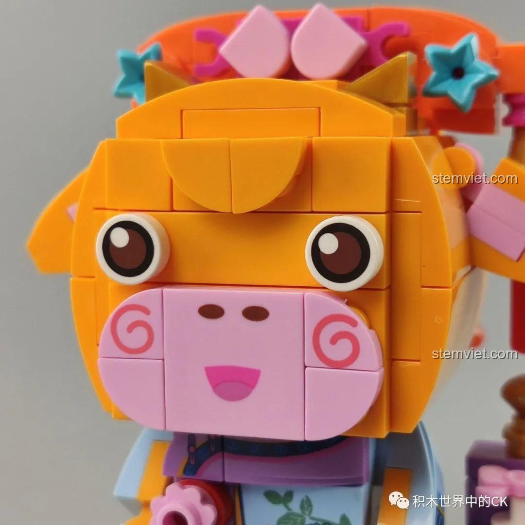 Mô hình Con Ngựa Hoàng Gia Keeppley K10137, một phần của bộ 12 con giáp, thiết kế BrickHeadz độc đáo, cho bé trai, bé gái 6 tuổi.