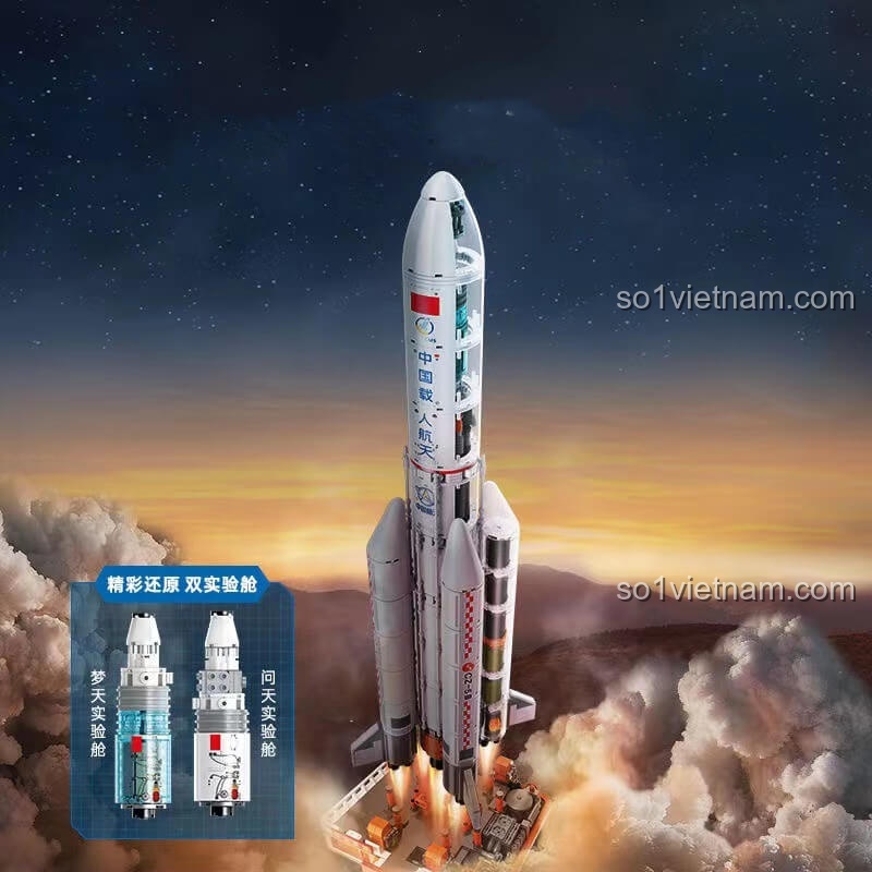 Mô hình Tên lửa Trường Chinh 5 Keeppley K10215 đang phóng, đồ chơi mô hình không gian chất lượng cao, kích thích sáng tạo
