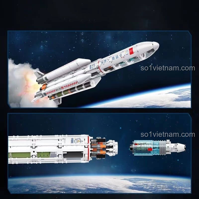 Mô hình Tên lửa Trường Chinh 5 Keeppley K10215 tách khoang, đồ chơi mô hình không gian chi tiết, phát triển tư duy