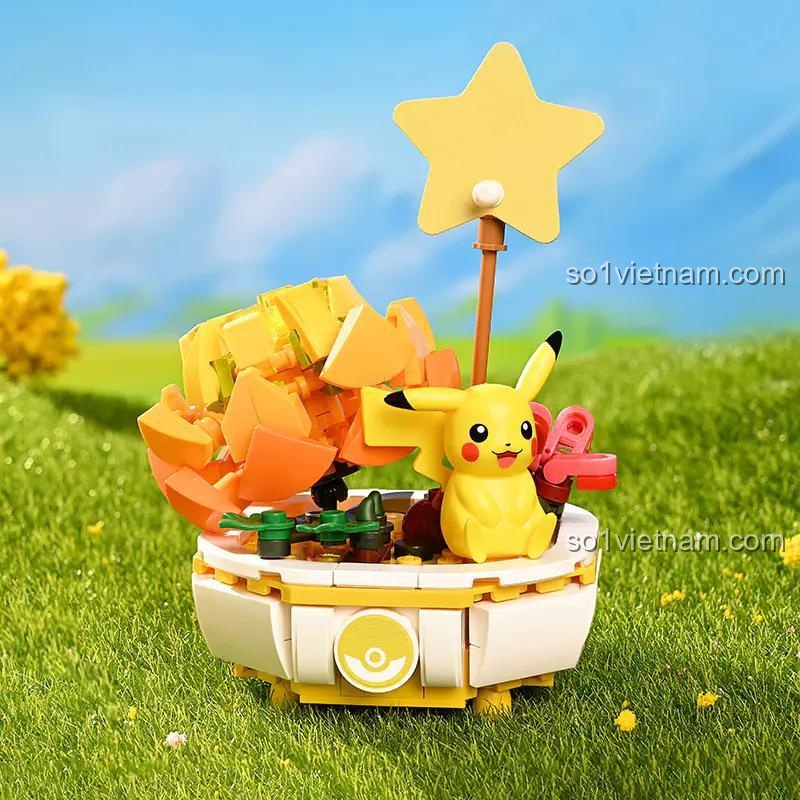 Mô hình Keeppley K20217 Pokemon Pikachu Bonsai đặt trong không gian