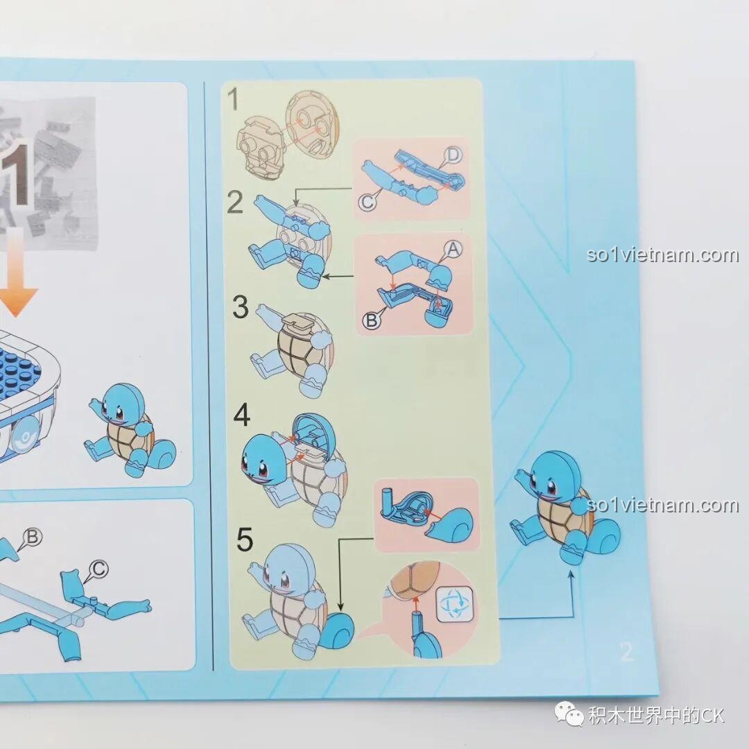 Túi bộ phận của bộ lắp ghép Pokemon Bulbasaur Keeppley K20220