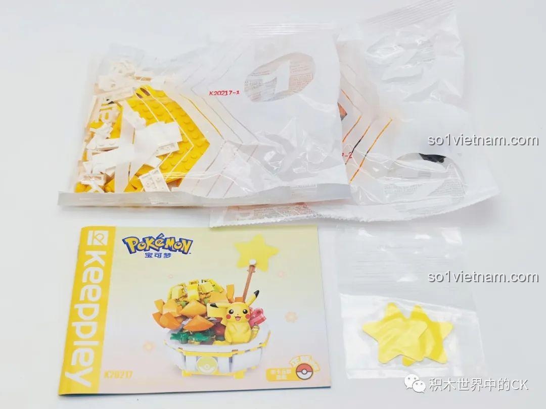 Các bộ phận của bộ lắp ghép Pokemon Bulbasaur Keeppley K20220