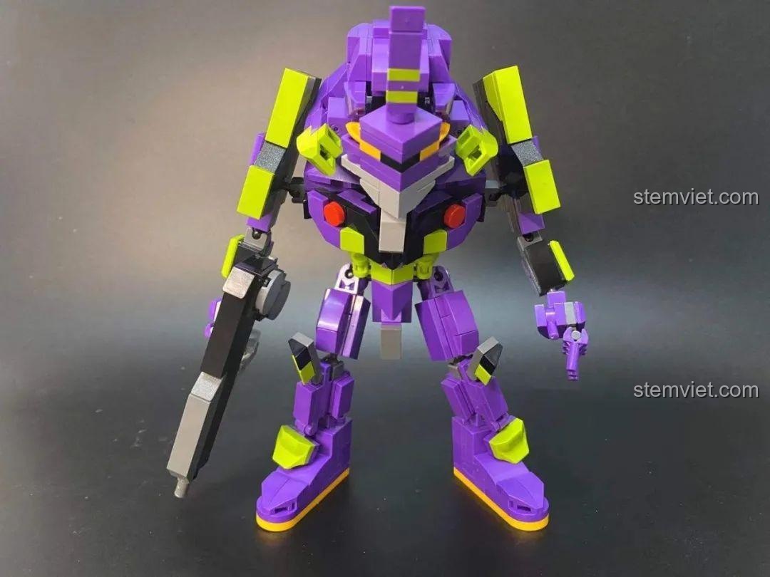 Robot Evangelion Unit-01 K20302 nhìn từ phía trước, thể hiện vẻ oai vệ của một cỗ máy chiến đấu.