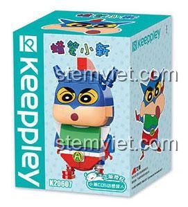 Hộp đồ chơi lắp ráp Keeppley K20607 Shin-chan hóa trang Siêu Nhân Hành Động, đồ chơi mô hình thông minh cho bé trai 6 tuổi.