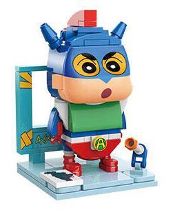 Bộ lắp ráp Keeppley K20607 Shin-chan hóa trang Siêu Nhân Hành Động, mô hình đồ chơi trí tuệ cho bé trai 6 tuổi, chất lượng cao, giá tốt.