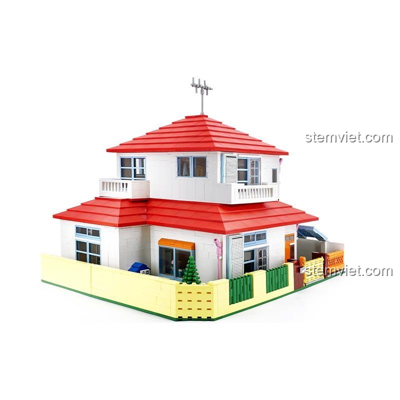 Bộ xếp hình K20612 Mô hình nhà Cậu bé bút chì, góc nhìn từ bên cạnh, chất lượng cao.