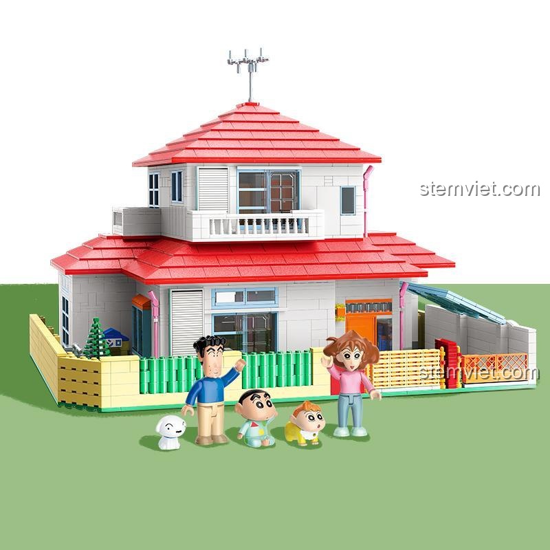 Mô hình lắp ráp Biệt thự gia đình Nohara Keeppley K20612, chi tiết tinh xảo, kèm 5 nhân vật.