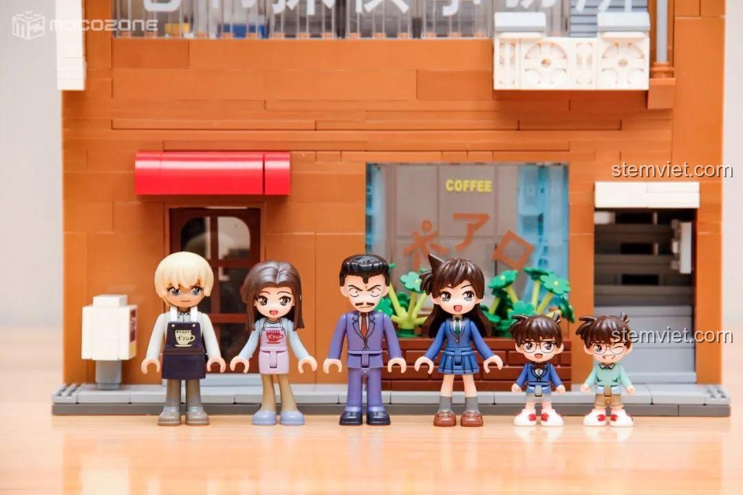 Bộ đồ chơi Keeppley K20709 Văn phòng Thám tử Mori xếp chồng lên K20710 quán cà phê, tạo thành tòa nhà thám tử hoàn chỉnh, đồ chơi xây dựng sáng tạo