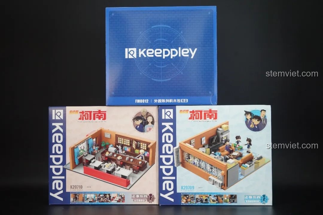 Hộp sản phẩm Keeppley K20709 Văn phòng Thám tử Mori và quán cà phê Poirot, đồ chơi lắp ráp Thám tử lừng danh Conan.