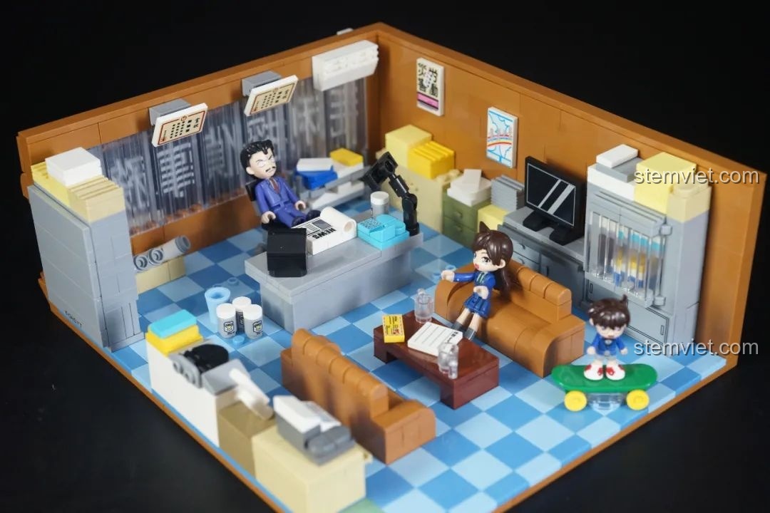 Trang hướng dẫn lắp ráp phần mái của mô hình Keeppley K20709 Văn phòng Thám tử Mori, bộ lắp ghép K20709 xịn giá rẻ.