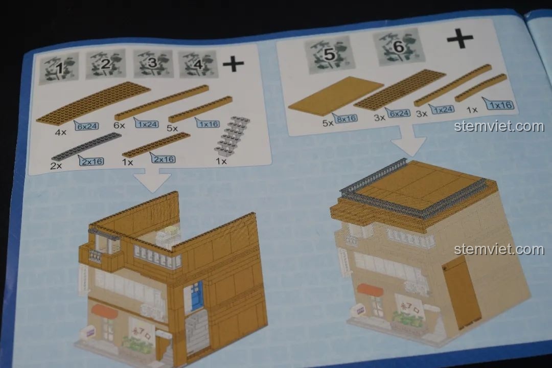 Minifigures Ran Mori và Conan trên sân thượng của mô hình Keeppley K20709 Văn phòng Thám tử Mori, đồ chơi mô hình Văn phòng Thám tử Mori.