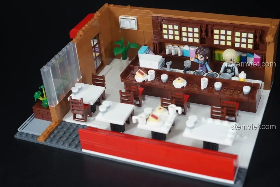 Sách hướng dẫn lắp ráp bộ Keeppley K20710 quán cà phê Poirot, đồ chơi xếp hình Mô Văn phòng Thám tử Mori.