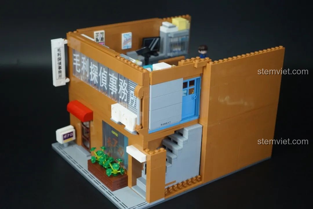 Chi tiết tủ đựng đồ và máy móc trong Văn phòng Thám tử Mori Keeppley K20709, bộ đồ chơi Văn phòng Thám tử Conan 20709 giá tốt.
