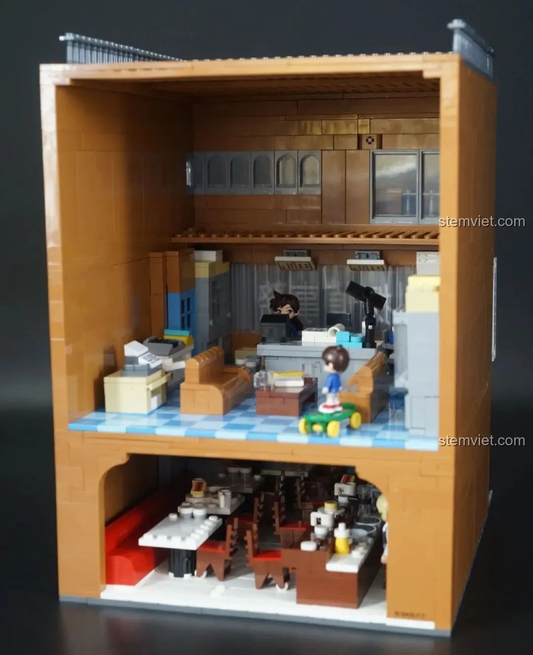 Mô hình hoàn chỉnh Keeppley K20709 Văn phòng Thám tử Mori nhìn từ phía trước, đồ chơi xây dựng Văn phòng Thám tử Conan 709 siêu tiết kiệm.