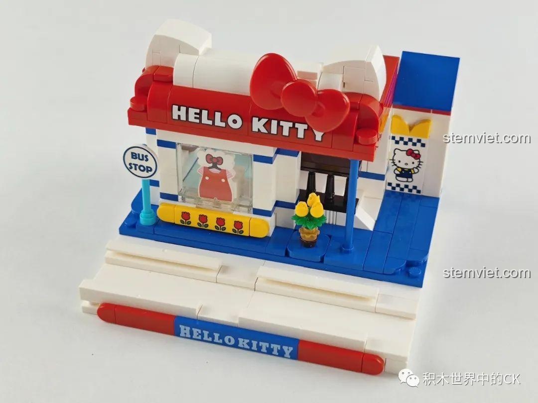 Chi tiết mái nhà hình trái tim của đồ chơi lắp ráp Keeppley K20808 Nhà Kem My Melody, điểm nhấn đáng yêu.