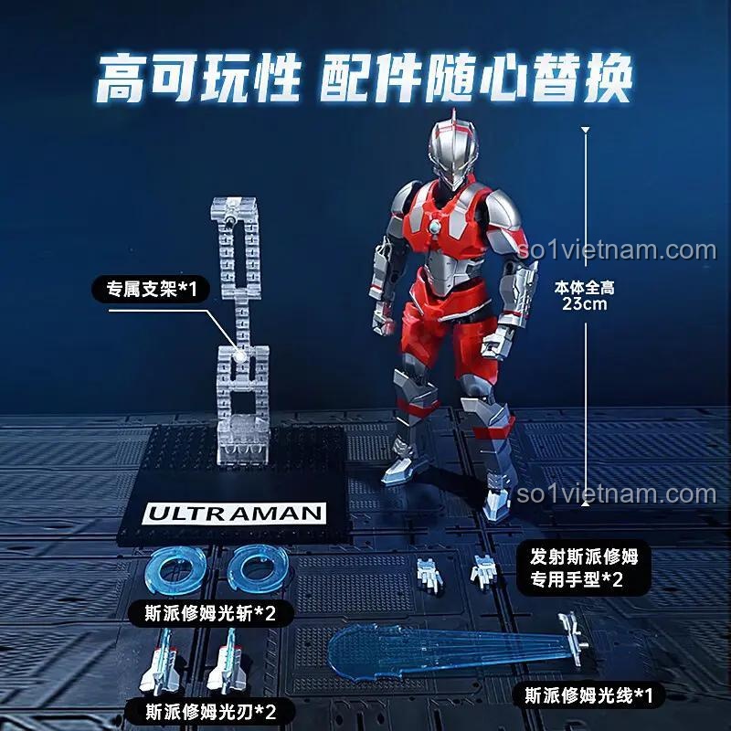 Mô hình Robot Cơ Động Ultraman Keeppley K21001 với các phụ kiện đi kèm