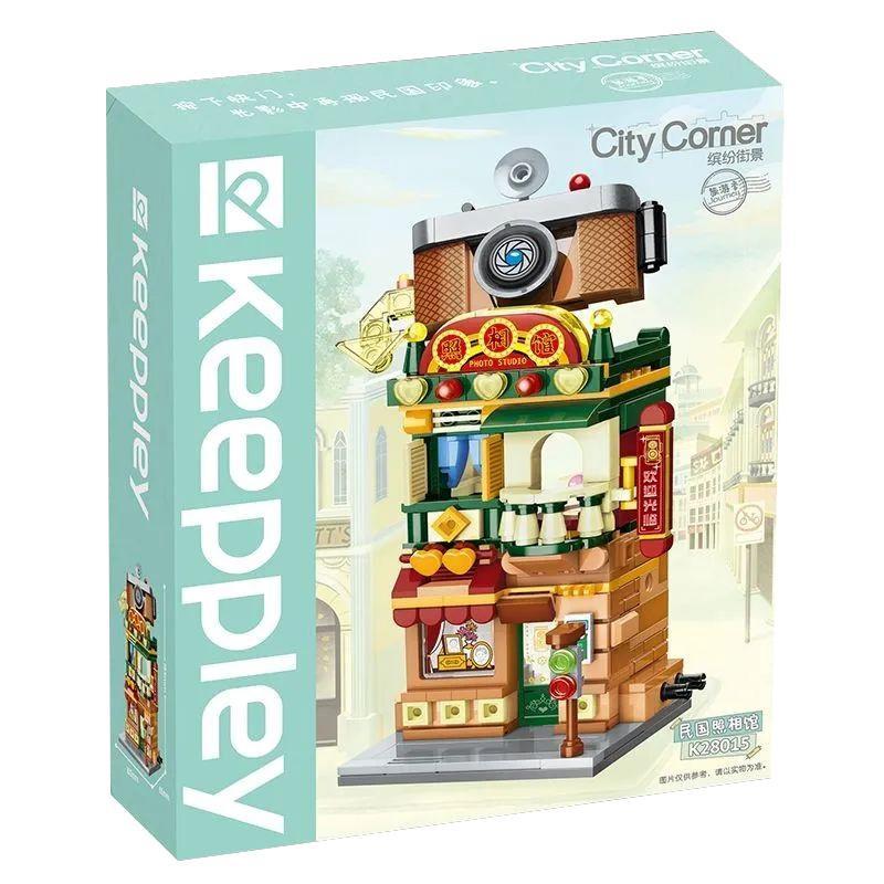 Hộp sản phẩm bộ lắp ráp Keeppley K28015 Tiệm Chụp Ảnh Thời Dân Quốc, một món đồ chơi mô hình sáng tạo cho bé gái 12 tuổi.
