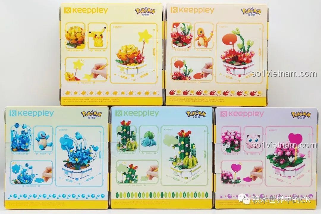 Các mẫu chậu cây Pokemon Keeppley nhìn từ bên cạnh