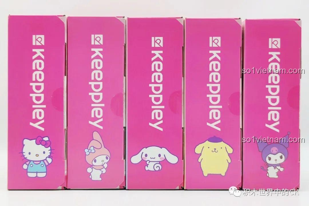 Các hộp lắp ráp Sanrio Cupcake của Keeppley, giới thiệu Hello Kitty, My Melody, Cinnamoroll, Pompompurin, Kuromi.