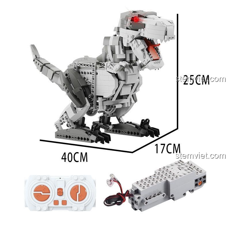 Mô hình Robot Khủng long Bạo Chúa KeeYee World K96113 kích thước 40x17x25cm có đèn LED cho bé trai 6 tuổi