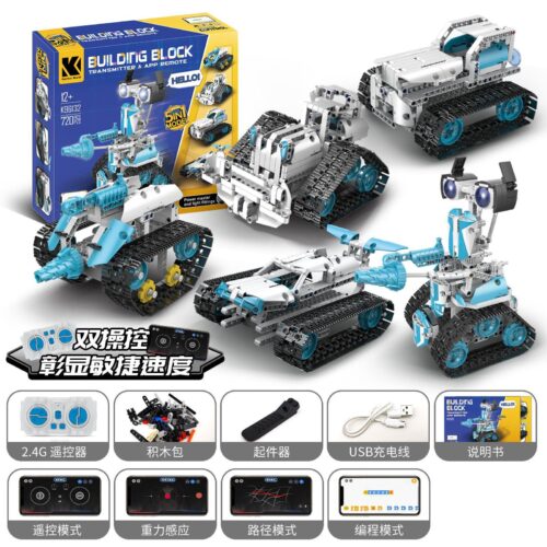 Bộ lắp ráp Robot lập trình KeeYee World K96132, đồ chơi STEM 5 trong 1 điều khiển từ xa và qua app, món quà thông minh cho con trai 12 tuổi.