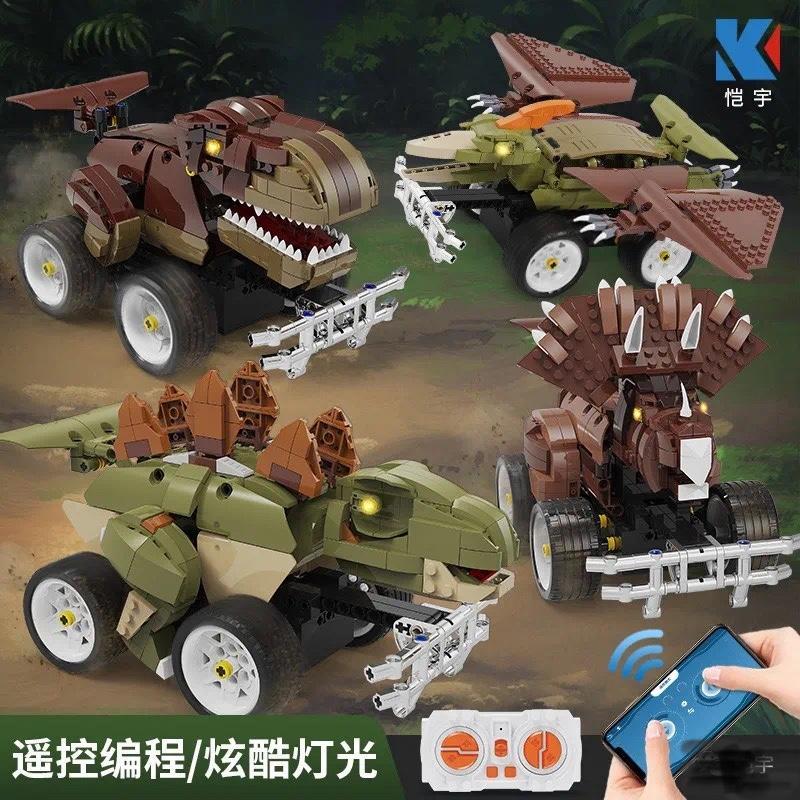 Bộ lắp ghép Khủng long lập trình KeeYee World KY-DINO-WORLD 1762 mảnh, đồ chơi điều khiển từ xa có đèn LED cho con trai 12 tuổi, giá tốt.