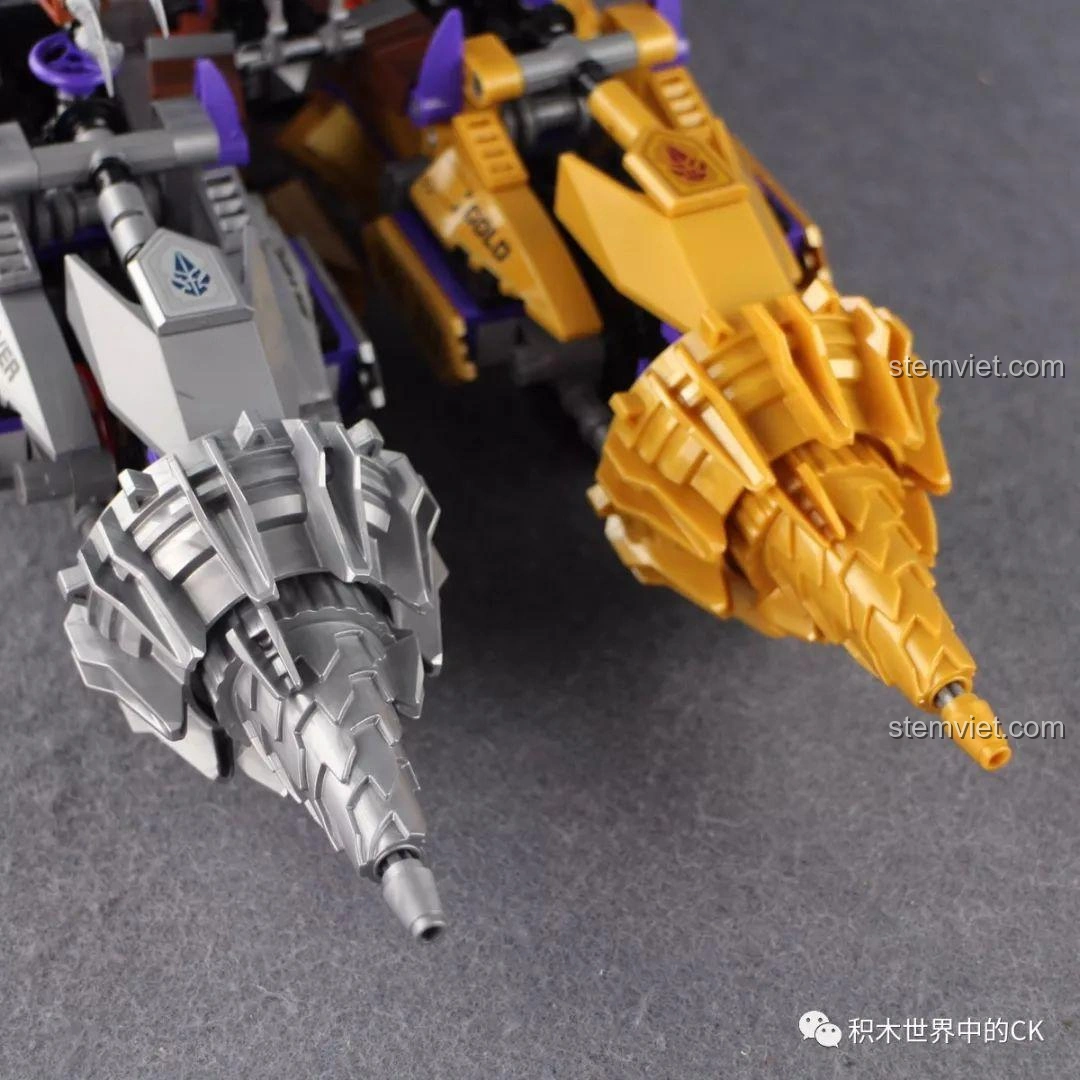 Cơ chế kết nối giữa cỗ máy Tiểu Toản Phong và hai xe chiến đấu Kim Giác, Ngân Giác trong bộ lắp ráp QMAN 3805 Tây Du Giáng Ma Ngộ Không Truyền.