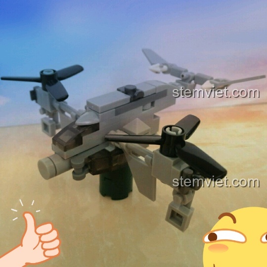 Ảnh tổng kết đẹp mắt của mô hình máy bay hợp thể SEMBO 11517, một món đồ chơi lắp ghép sáng tạo cho trẻ em.