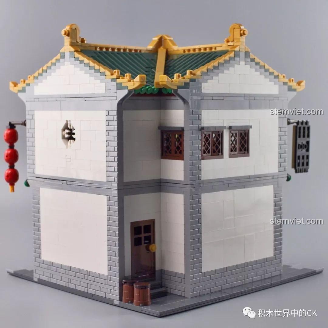 Chi tiết khe hở giữa các mảnh ghép trên tường của bộ Xingbao 1021, cho thấy chất lượng gia công.