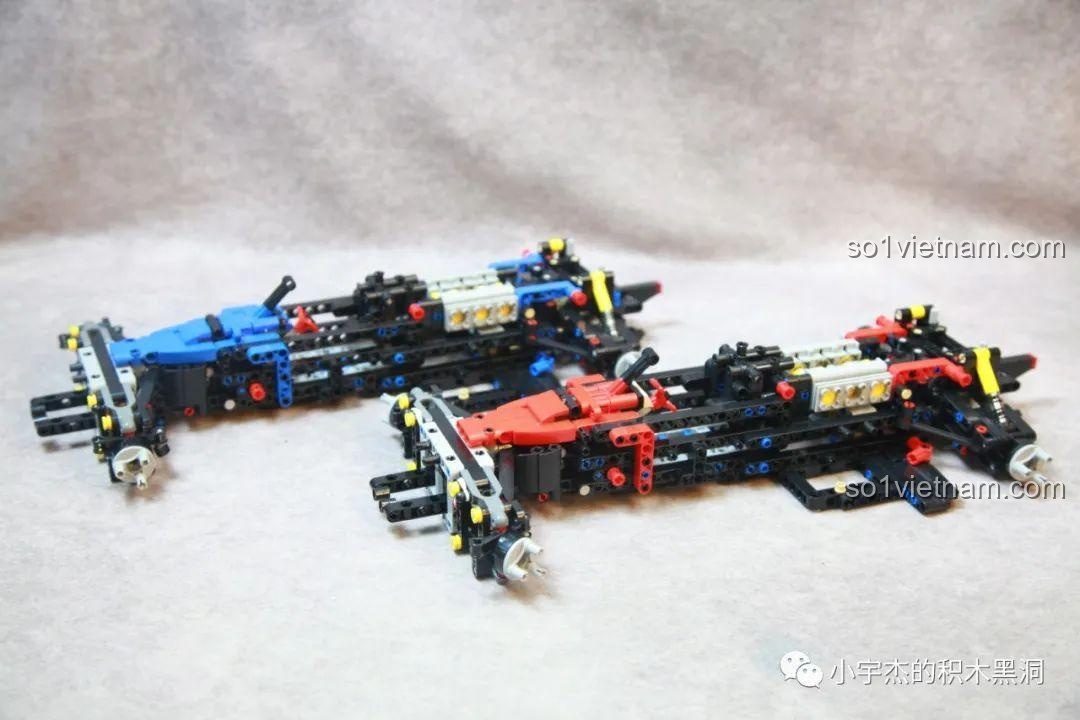 Hai bộ khung gầm của xe đua F1 K-Box đã hoàn thành giai đoạn 1, sẵn sàng để lắp ráp phần thân vỏ.