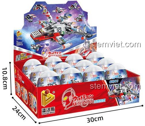 Kích thước hộp Panlos Brick 690013A Ultraman Chiến Cơ 6 trong 1