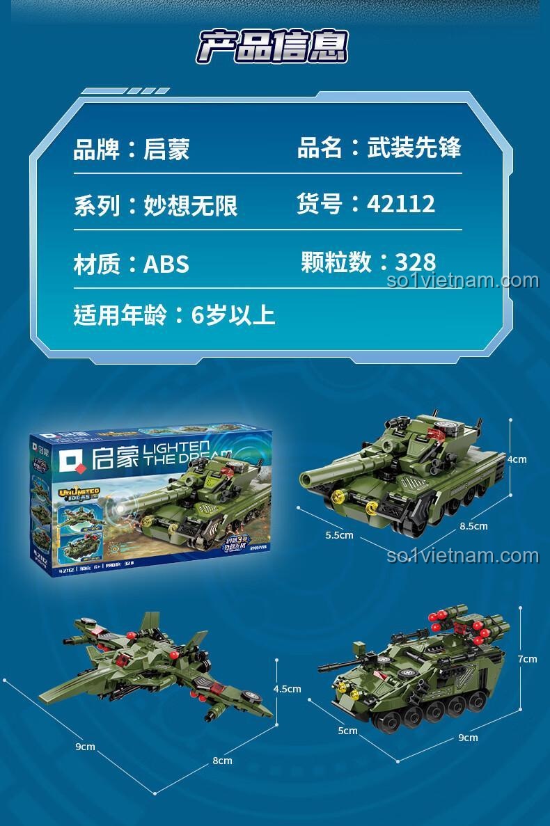 Kích thước mô hình Vũ Trang Tiên Phong Qman 42112