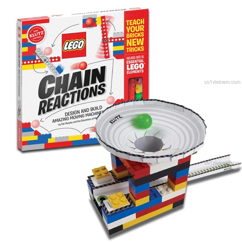 Mô hình phản ứng dây chuyền LEGO® từ sách Klutz ISBN9780545703307, đồ chơi lắp ráp giáo dục, kích thích sáng tạo cho trẻ 8 tuổi, chất lượng cao.