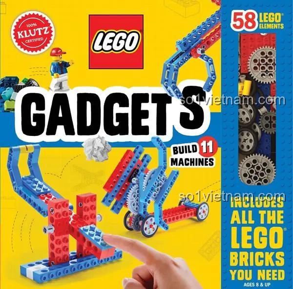 Sách hướng dẫn lắp ráp LEGO® Gadgets Klutz ISBN9781338219630, bộ đồ chơi giáo dục STEM cho bé trai bé gái 8 tuổi, khám phá cơ học, giá rẻ.