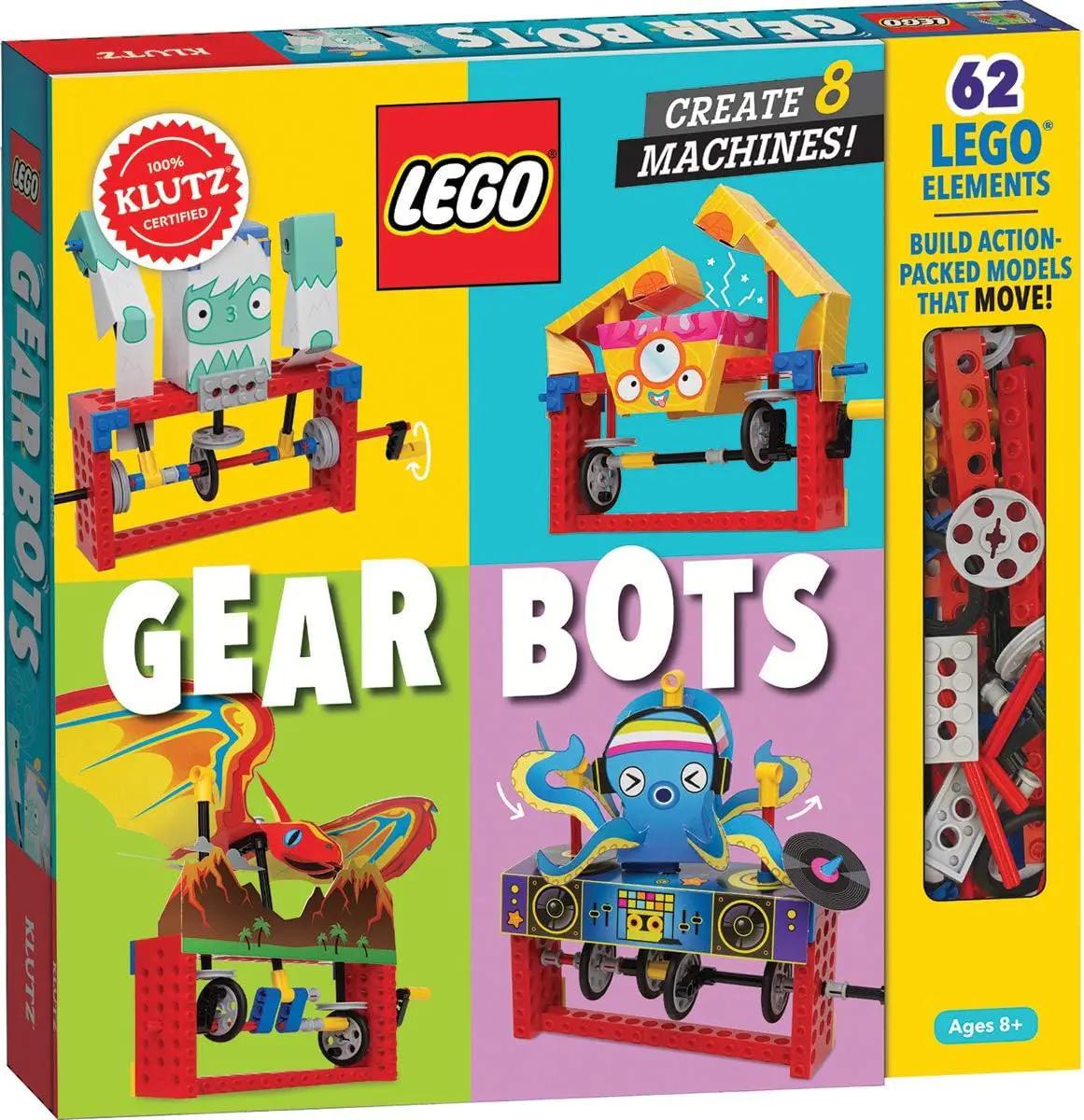 Bộ đồ chơi Klutz LEGO® Gear Bots ISBN9781338603453 cho bé 8 tuổi, học khoa học STEM, xây dựng 8 mô hình robot cơ khí chuyển động, giá tốt.