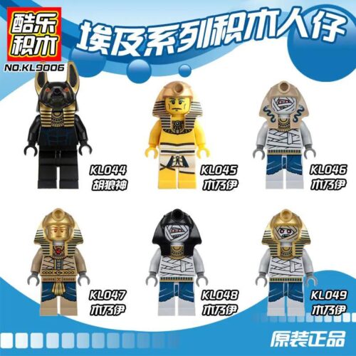 Bộ đồ chơi Minifigures Ai Cập Kool乐 Blocks KL9006, bộ 6 nhân vật Ai Cập cổ đại huyền bí, đồ chơi lắp ghép cho bé trai 6 tuổi giá tốt.