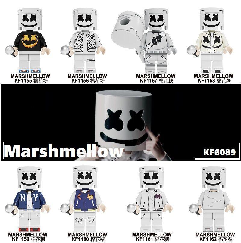 Bộ đồ chơi lắp ghép Minifigure Marshmello Kopf KF1156 gồm 8 mẫu độc đáo, phù hợp cho bé trai và bé gái 6 tuổi, giá tốt.