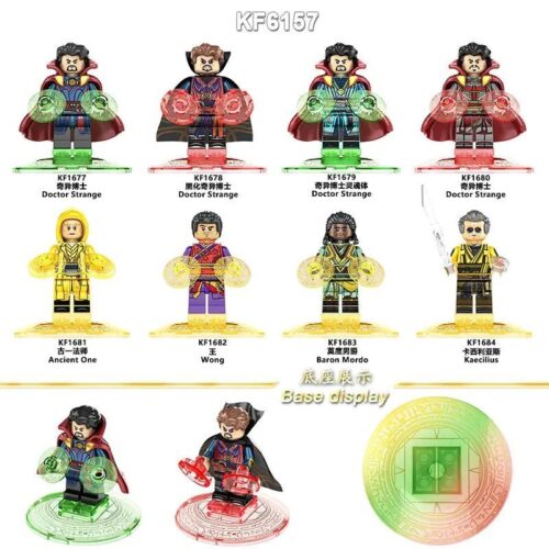 Bộ đồ chơi figure Doctor Strange KF1677 của hãng Kopf, bao gồm 8 nhân vật Doctor Strange, phù hợp cho bé trai 6 tuổi, với chủ đề Marvel và Siêu anh hùng.