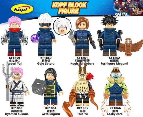 Bộ đồ chơi Minifigures Chú Thuật Hồi Chiến Kopf KF1865 giá tốt cho bé 8 tuổi, tái hiện các nhân vật anime nổi tiếng.