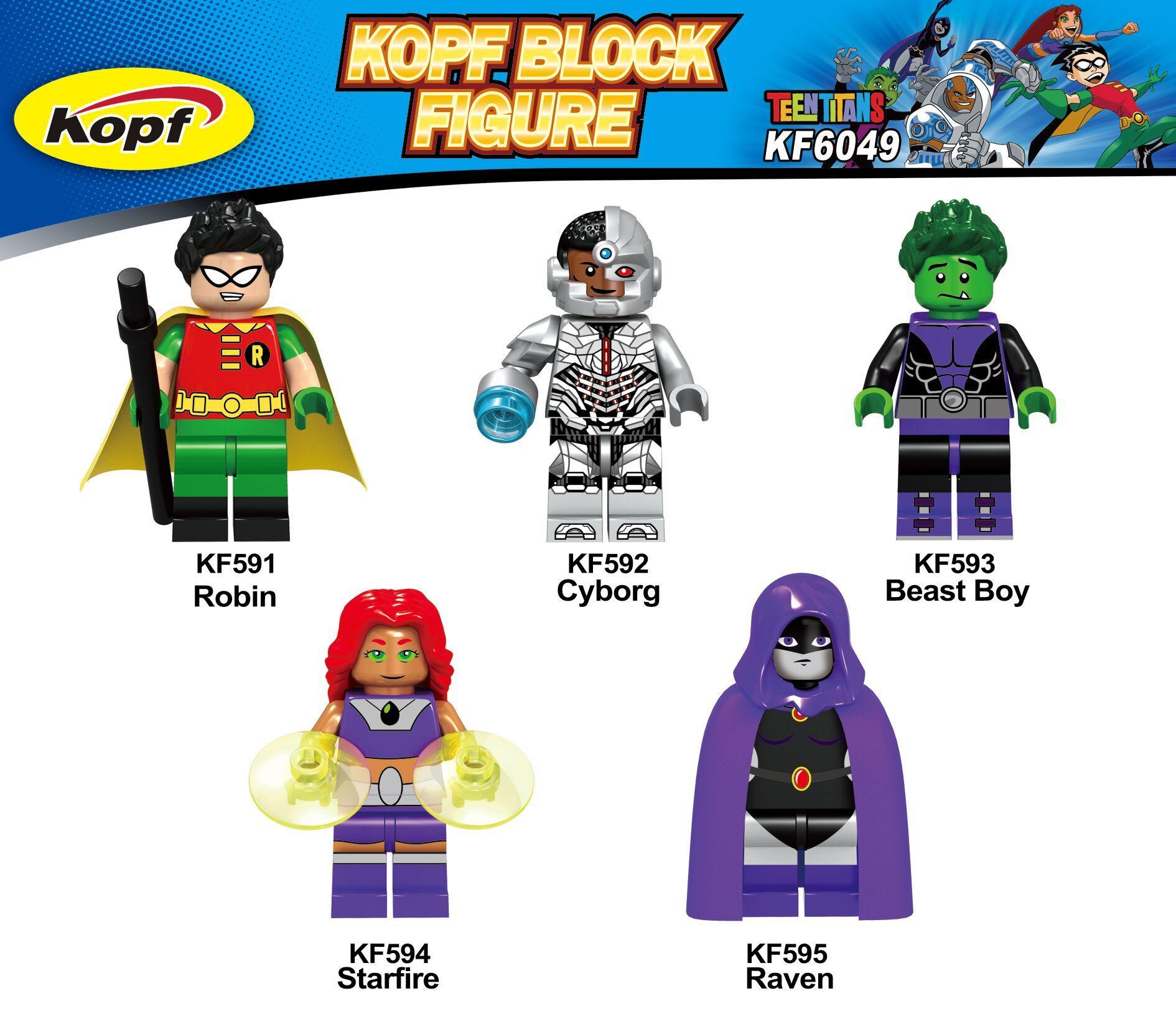 Kopf Minifigure Raven KF595 Teen Titans, đồ chơi lắp ghép nhân vật Quạ Đen cho bé gái 8 tuổi, giá tốt.
