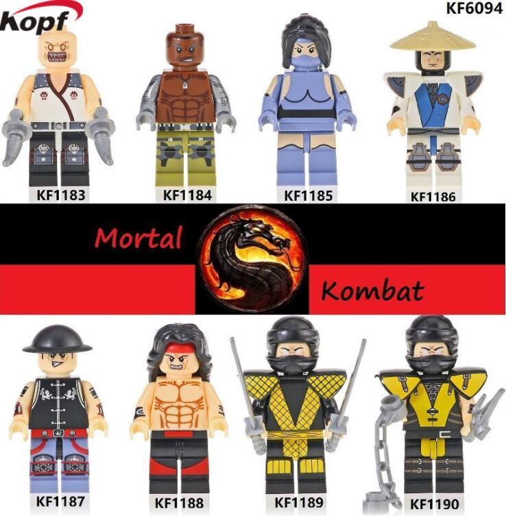 Bộ 8 minifigure Mortal Kombat Kopf KF6094 giá rẻ, đồ chơi mô hình các nhân vật game đối kháng Rồng Đen cho con trai 14 tuổi.