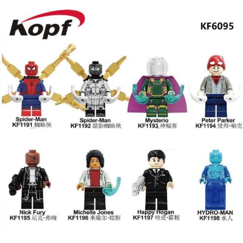 Bộ đồ chơi Kopf KF6095 Minifigure Spider-Man 8 nhân vật Marvel siêu anh hùng cho bé trai 6 tuổi giá tốt.