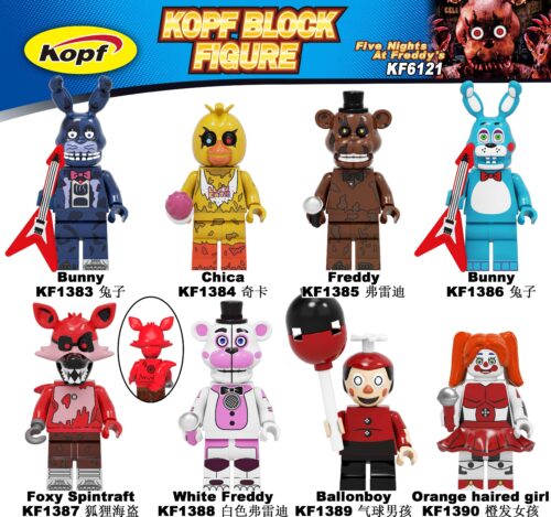 Bộ 8 Minifigure Five Nights at Freddy's Kopf KF6121 tái hiện chân thực thế giới kinh hoàng, đồ chơi mô hình chất lượng cao cho bé trai và bé gái 6 tuổi giá tốt.