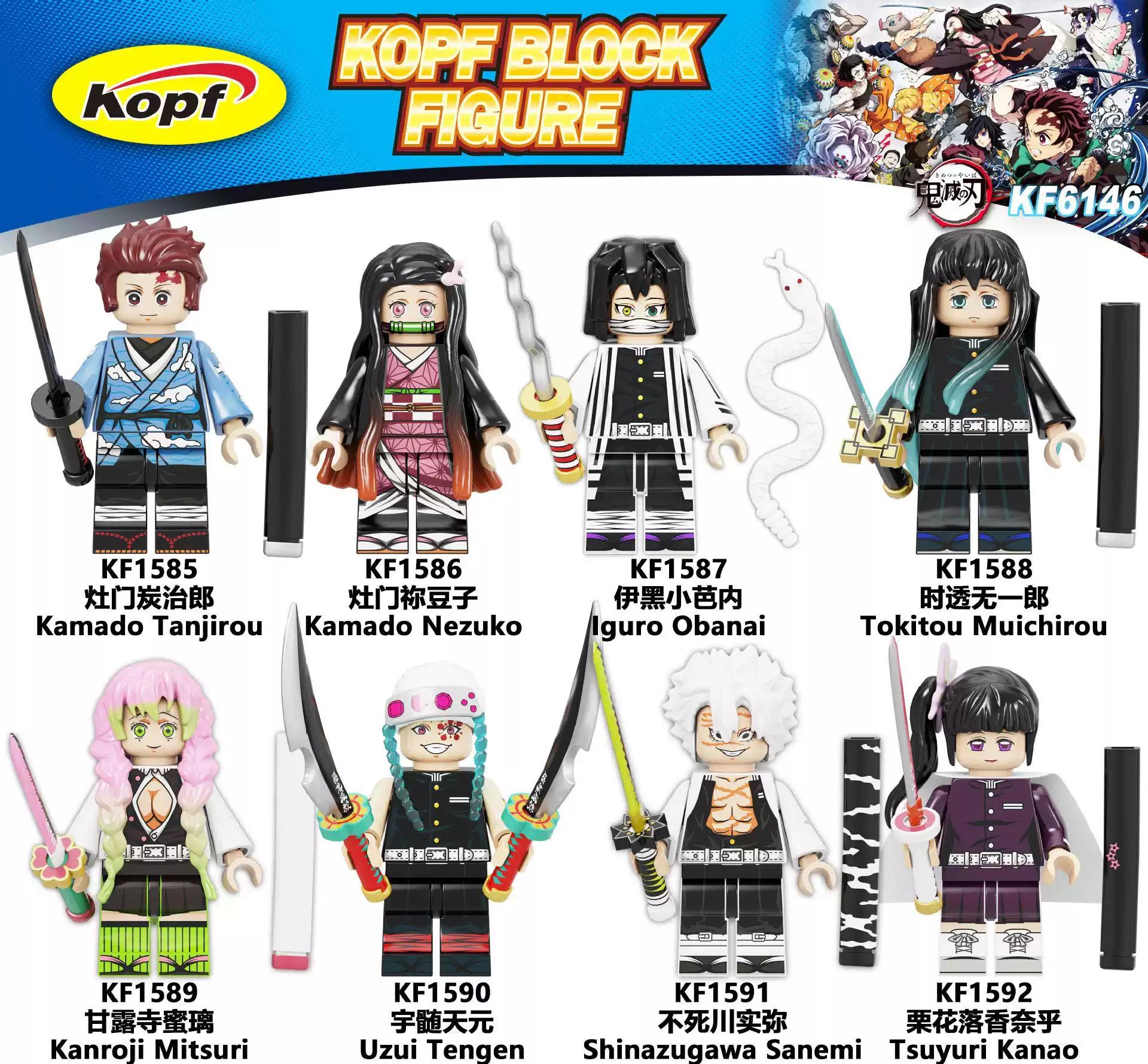 Bộ đồ chơi Kopf KF6146 Minifigures Kimetsu no Yaiba 8 nhân vật Thanh Gươm Diệt Quỷ chất lượng cao cấp cho bé trai và bé gái 6 tuổi giá tốt