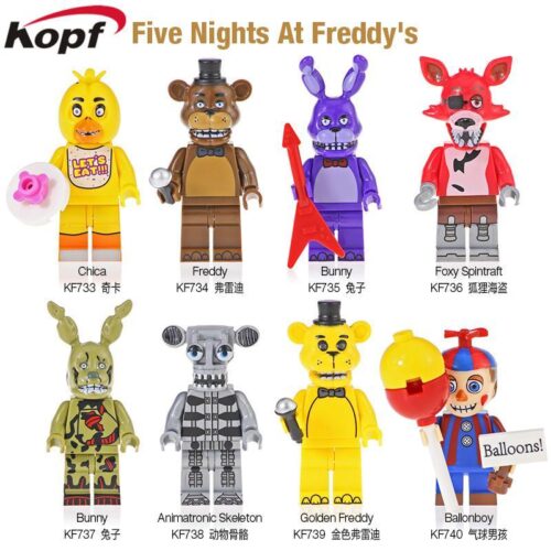 Bộ đồ chơi lắp ghép minifigure Five Nights at Freddy's Kopf KF735, tái hiện 8 nhân vật kinh dị đáng sợ, đồ chơi tương thích LEGO® cho bé trai 8 tuổi, chất lượng cao, giá tốt.